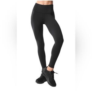 ALO Yoga Black High-Rise Airbrush‎ Leggings Size XL